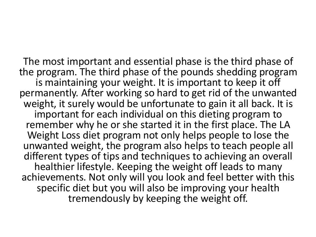 La weight loss menu plan pdf
